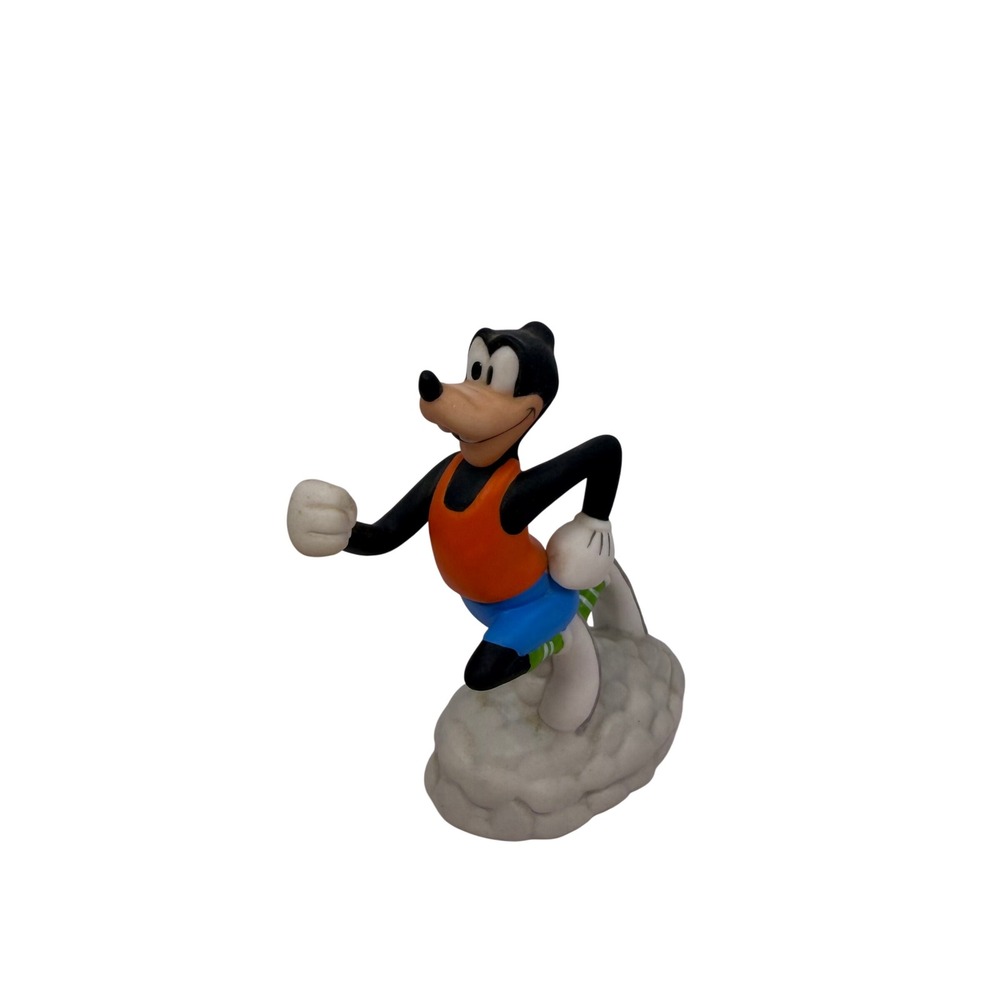 Disney Vintage Goofy Athletic Sporty Figurine Runner Orange Blue Ceramic